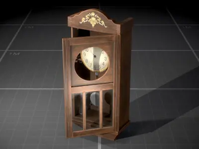 Used Soviet Wall Clock Low-poly 3D model