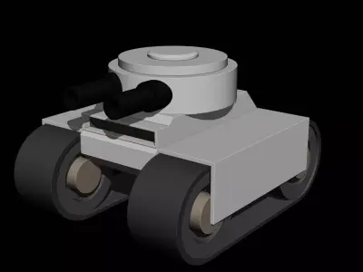 Stylized Low Poly Tank Light Turret Game Ready Low-poly 3D model