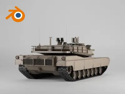 US Army M1A2 Abrams tank 3D model