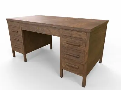 1930 Desk Low-poly 3D model