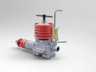 Engine for model aircraft 3D model