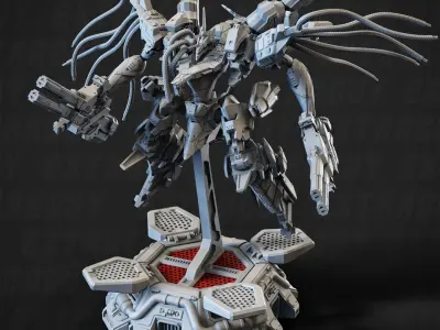 Wired Mech Poseasble 100mm Set 3D print model