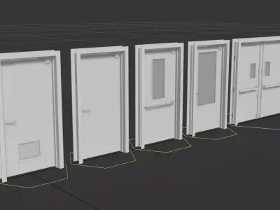 industrial doors 4K PBR rigged Low-poly 3D model