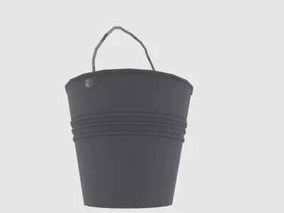  bucket steel Low-poly 3D model