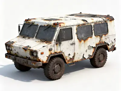 Burnt Arctic APC 3D Model Low-poly 3D model