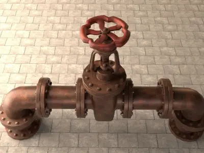 Rusted Pipe Low-poly 3D model