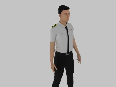 Airplane Pilot Low-poly 3D model