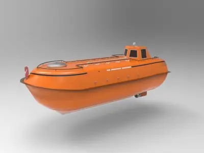 sloop boat Lifeboat 3D print model