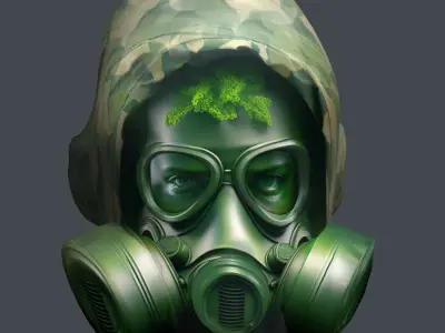 Helmet 3d model military combat Military Low-poly Low-poly 3D model 18
