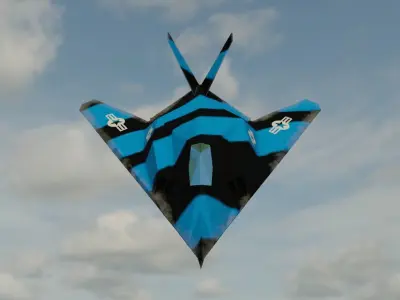 Low poly F117-A BLUE Low-poly 3D model
