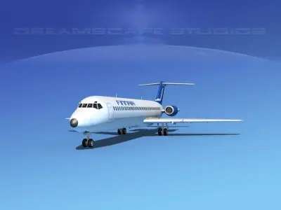Douglas DC-9-40 Finnair 2 3D model