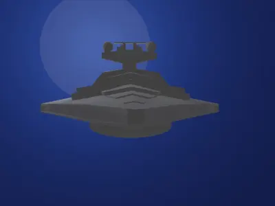 starwars destroyer rough detailed model Low-poly 3D model