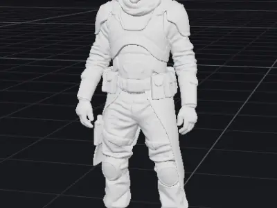 Tactical Sci-Fi Soldier 3D Character Model 3D model