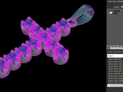 Large Diamond Cross 4mm 3D print model