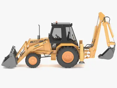 Case 580 G 4X4 Backhoe Loader 3D model