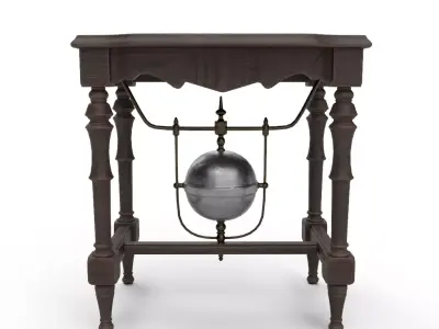 Table in the old styles Low-poly 3D model
