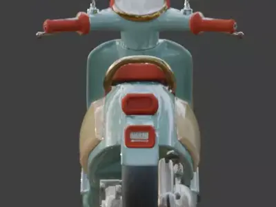 Futuristic Retro-Style Mini Scooter 3D Model Low-poly 3D model