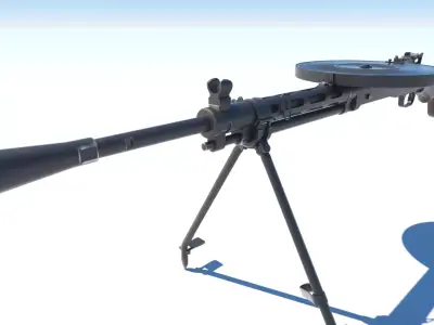 Degtyaryov machine gun DP-27 Low-poly 3D model