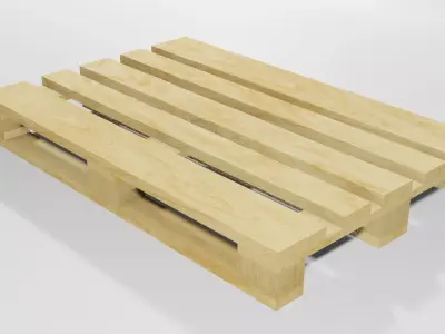 Wooden European Pallet Low-poly 3D model