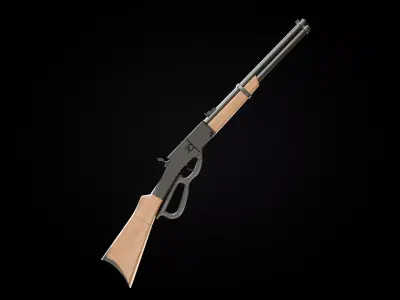 Lever action rifle Low-poly 3D model