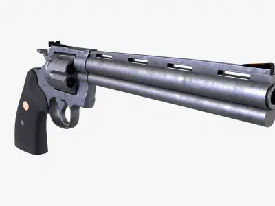 Revolver Low-poly 3D model shop