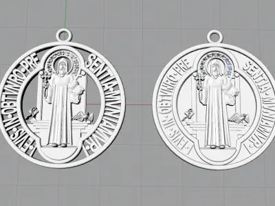 Saint Benedict pendant 3D model