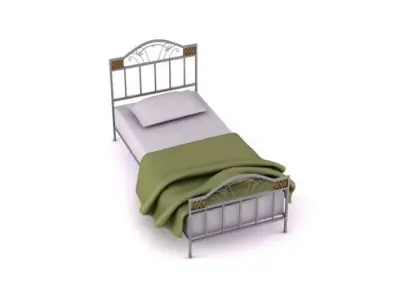 Antique Twin Bed 3D model