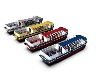 Pleasure Boat Low-poly 3D model