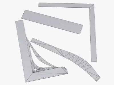 Tailor Rulers Set Low-poly 3D model