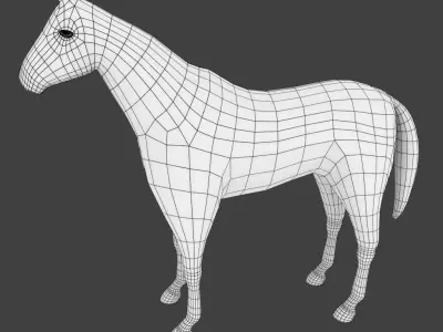 Lowpoly Horse Low-poly 3D model purchase
