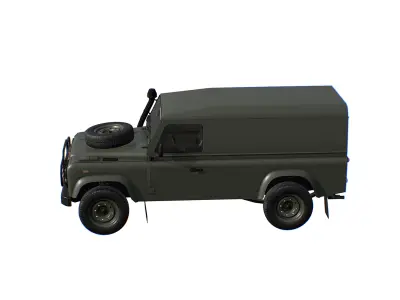 Military Land Rover Defender 110 Low-poly 3D model