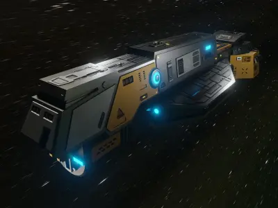 Ninveh Cargo Spaceship Low-poly 3D model