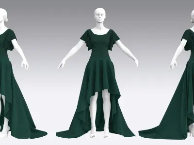Dress Outfits MD CLO 3D ZPRJ ZPAC project files 3D model
