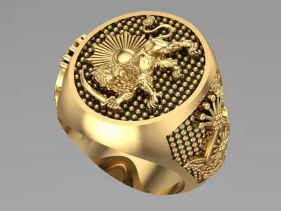 New lion and sun ring 3D print model