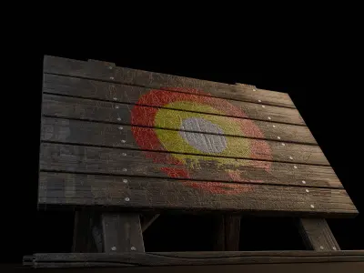 Bow target Low-poly 3D model