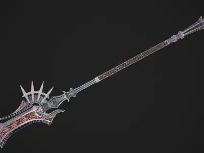 Fantasy staff Low-poly 3D model buy