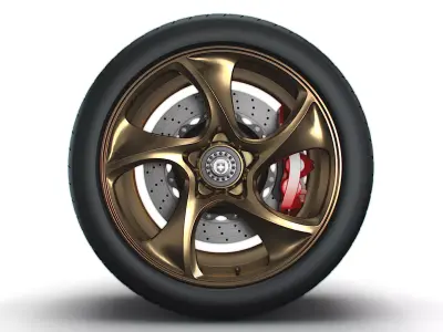 Porsche 911 GT3 HRE wheel 3D model