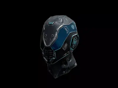 War Sci-fi Helmet - Free 3D Model - Ngchipv Free low-poly 3D model