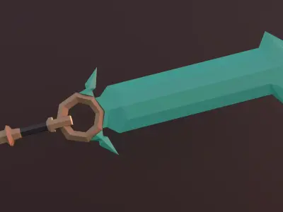 Fantasy Swords 2 Models Game Ready  Low Poly  PBR Low-poly 3D model