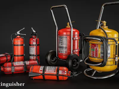 Fire extinguisher  Low-poly 3D model shop