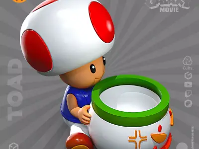 Toad eating popcorn 3D print model