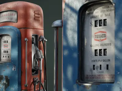 Gas pump old Free 3D model