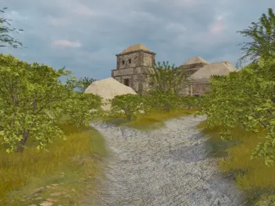 Ancient Ruins On A Mountain Ridge 3D model