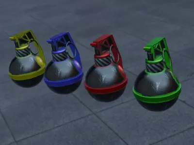 Granata Low Poly Game-Ready 3D Model Clean Topology PBR Textures Low-poly 3D model