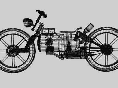 Steampunk Themed Motorbike or Motorcycle  3D model