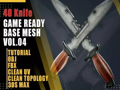 40 Knife Base Mesh  Vol 04 Game Ready Low-poly 3D model