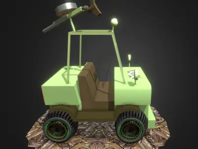 Cartoon Jeep Low-poly 3D model
