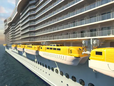 Cruise Ship Simple Details Generic 3D model