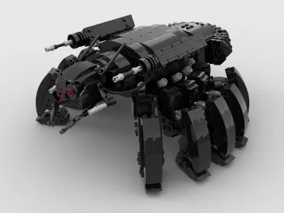 retro futuristic walker tank  3D model