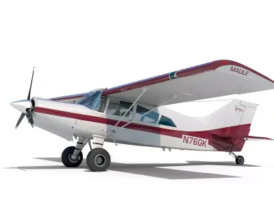 Maule light aircraft with interior 3D model